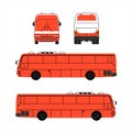City public bus for advertisement template, front and side view. Isolated Vector illustration with flat color style design. Royalty Free Stock Photo