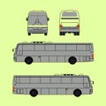 City public bus for advertisement template, front and side view. Isolated Vector illustration with flat color style design. Royalty Free Stock Photo