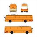 City public bus for advertisement template, front and side view. Isolated Vector illustration with flat color style design. Royalty Free Stock Photo