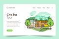 City public bus transport landing page Premium Vector