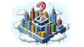 City Question Mark Concept Business Strategy, Problem Solving Royalty Free Stock Photo