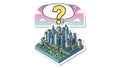 City Question Mark Isometric Urban Planning Problem Concept Royalty Free Stock Photo
