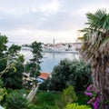 City of Rab, on an island Rab in Croatia, view at old city center and port Royalty Free Stock Photo