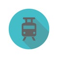 City, railway, tram long shadow icon. Simple glyph, flat vector of transport icons for ui and ux, website or mobile application Royalty Free Stock Photo