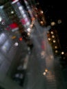 City, rain lights, glass,night, abstract, bur