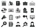 City realtor icons set, simple style