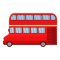 City red bus icon cartoon vector. Tourist traffic truck Royalty Free Stock Photo