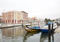 City reflections in the river,Aveiro Portugal Royalty Free Stock Photo