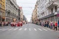 Choral Festival, singers at street, national costume and culture