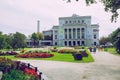 City Riga, Latvian republic. National Opera and Flowers.18 Aug. 2019