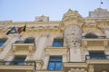 City Riga, Latvian Republic. An old building with interesting sculptures and ornaments. 2019. 24. July