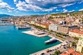 City of Rijeka waterfront aerial view Royalty Free Stock Photo