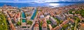 City of Rijeka waterfront and rooftops aerial panoramic view Royalty Free Stock Photo