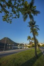 City of Rio de Janeiro, Brazil, Epitacio Pessoa Avenue and Rodrigo de Freitas lagoon.