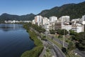 City of Rio de Janeiro, street Borges de Medeiros, Rodrigo de Freitas Lagoon, Brazil.