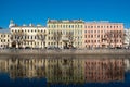 City river houses in Saint Petersburg, Russia. Fontanka river in Saint Petersburg, Russia Royalty Free Stock Photo