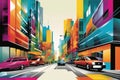 city with road and cars.city with road and cars.city street background. modern vector