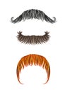 Fake hand drawn mustaches. Collection of moustache .