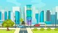 City road with crossroads, quarter street, low-rise area city center Royalty Free Stock Photo