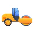 City road roller icon, cartoon style