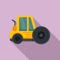 City road roller icon, flat style