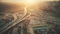 City road system sight traffic jam aerial view Royalty Free Stock Photo