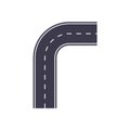 City road turn isolated map segment.