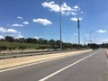 City Road View of Beijing with Green Plants under Blue Sky