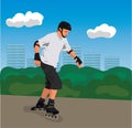 City roller skater Royalty Free Stock Photo