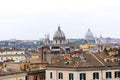 City of Rome, the roof of the building, the dome of the Catholic churches on a cloudy day
