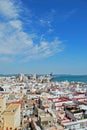 City rooftops and harbour, Cadiz.