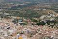 City rooftops and olive groves, Jaen, Spain. Royalty Free Stock Photo