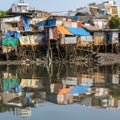 City's Slums view from the Saigon river Royalty Free Stock Photo