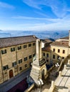 City of San Marino with background of mountains