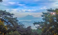 The City of San Salvador and The San Vicente volcano from El Boqueron look out