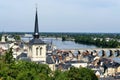 The city of Saumur on the banks of the Loire River Royalty Free Stock Photo