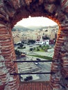 City of savona framed by the castle priamar