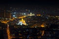 City scape, The Ananta Samakhom Throne Hall and Golden Mountain of Bangkok. Wat Saket Ratcha Wora Maha Wihan popular tourist Royalty Free Stock Photo