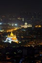 City scape, The Ananta Samakhom Throne Hall and Golden Mountain of Bangkok. Wat Saket Ratcha Wora Maha Wihan popular tourist Royalty Free Stock Photo