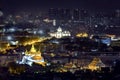 City scape, The Ananta Samakhom Throne Hall White house and Golden Mountain of Bangkok. Wat Saket Ratcha Wora Maha Wihan popular Royalty Free Stock Photo