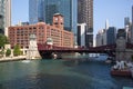 City Scape at Chicago River in Chicago in Illinois in the USA Royalty Free Stock Photo