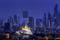 City Scape, Golden Mountain of Bangkok. The big pagoda in the heart of the capital city of Thailand. Wat Saket Ratcha Wora Maha Royalty Free Stock Photo