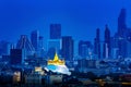 City Scape, Golden Mountain of Bangkok. Wat Saket Ratcha Wora Maha Wihan popular tourist attraction Landmarks of Bangkok. Thailand Royalty Free Stock Photo