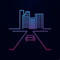 City scape line nolan icon. Simple thin line, outline  of city icons for ui and ux, website or mobile application Royalty Free Stock Photo