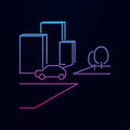 City scape line nolan icon. Simple thin line, outline  of city icons for ui and ux, website or mobile application Royalty Free Stock Photo