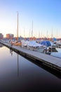 City scape of marina town in Netherlands