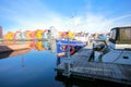 City scape of marina town in Netherlands