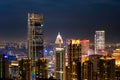 City scape night light view of Taipei ,beautiful public scene from view point at the Xiangsan Mountain. Taipei Taiwan - December