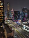 City Scape at night time in Doha Royalty Free Stock Photo