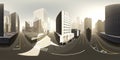 City scape, sunset in a modern city,  environment map Royalty Free Stock Photo